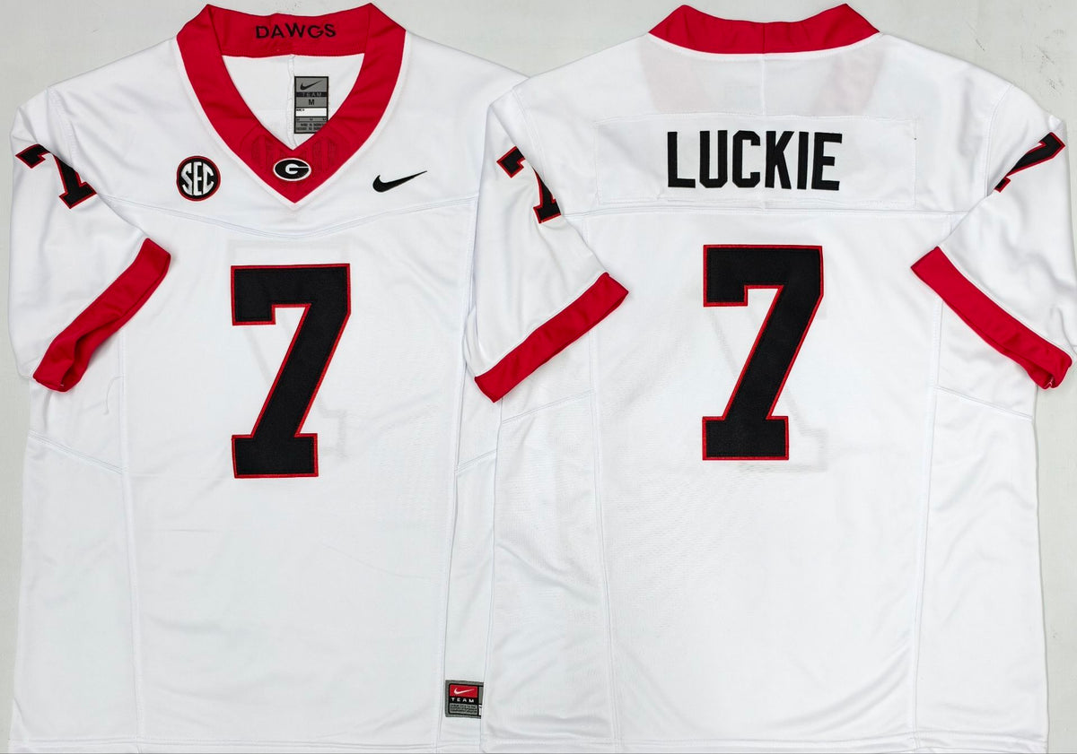 Georgia Bulldogs White #7 LUCKIE Jersey