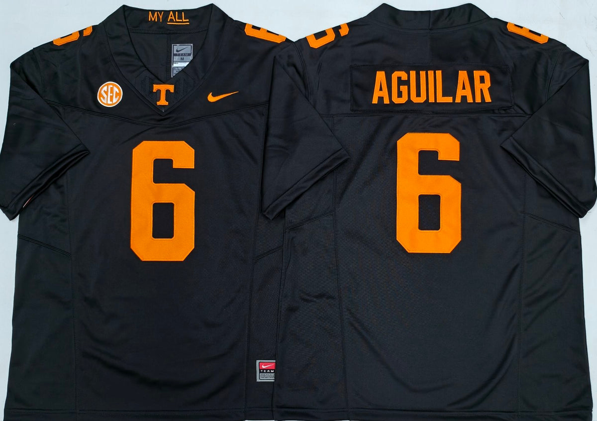 Tennessee Volunteers Black #6 AGUILAR Jersey