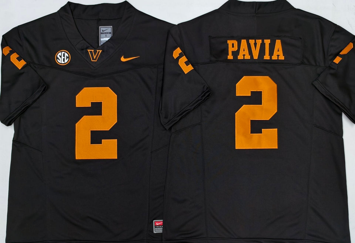Vanderbilt Commodores Black #2 PAVIA Jersey