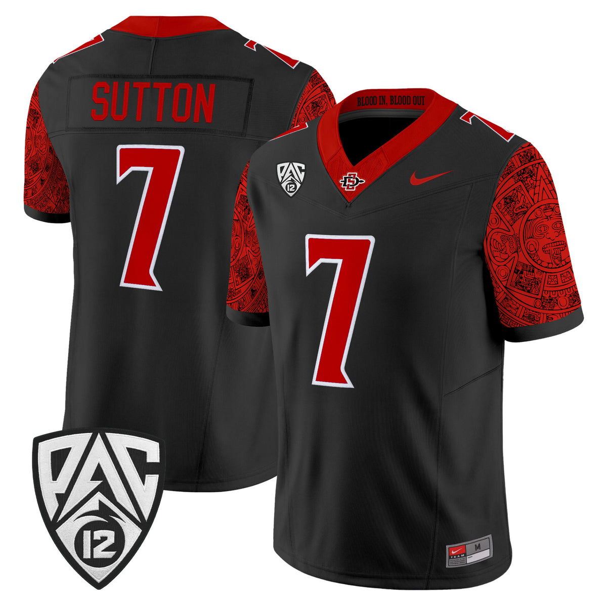 #7 Lucky Sutton San Diego State Aztecs Stitched College Game Jersey