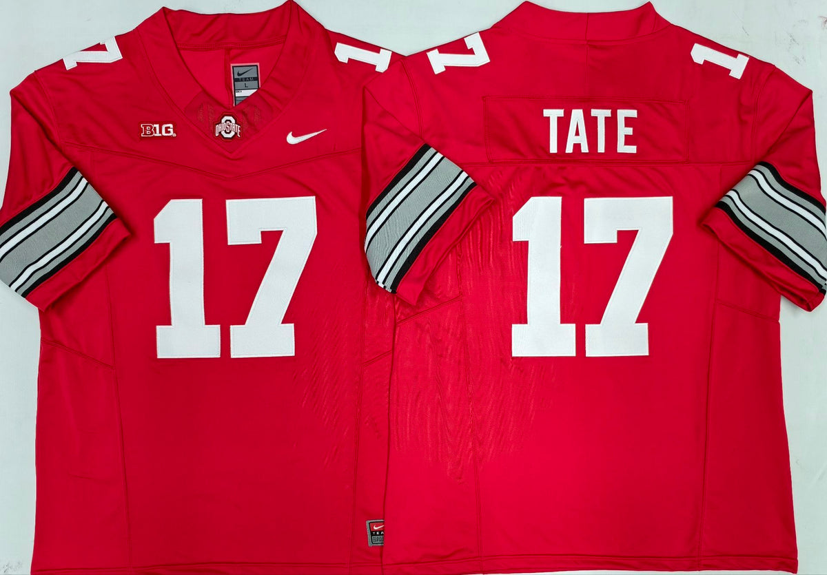 Ohio State Buckeyes Red #17 TATE Jersey