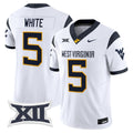 #5 White West Virginia Mountaineers Men's 2026 White Stitched Football Jersey