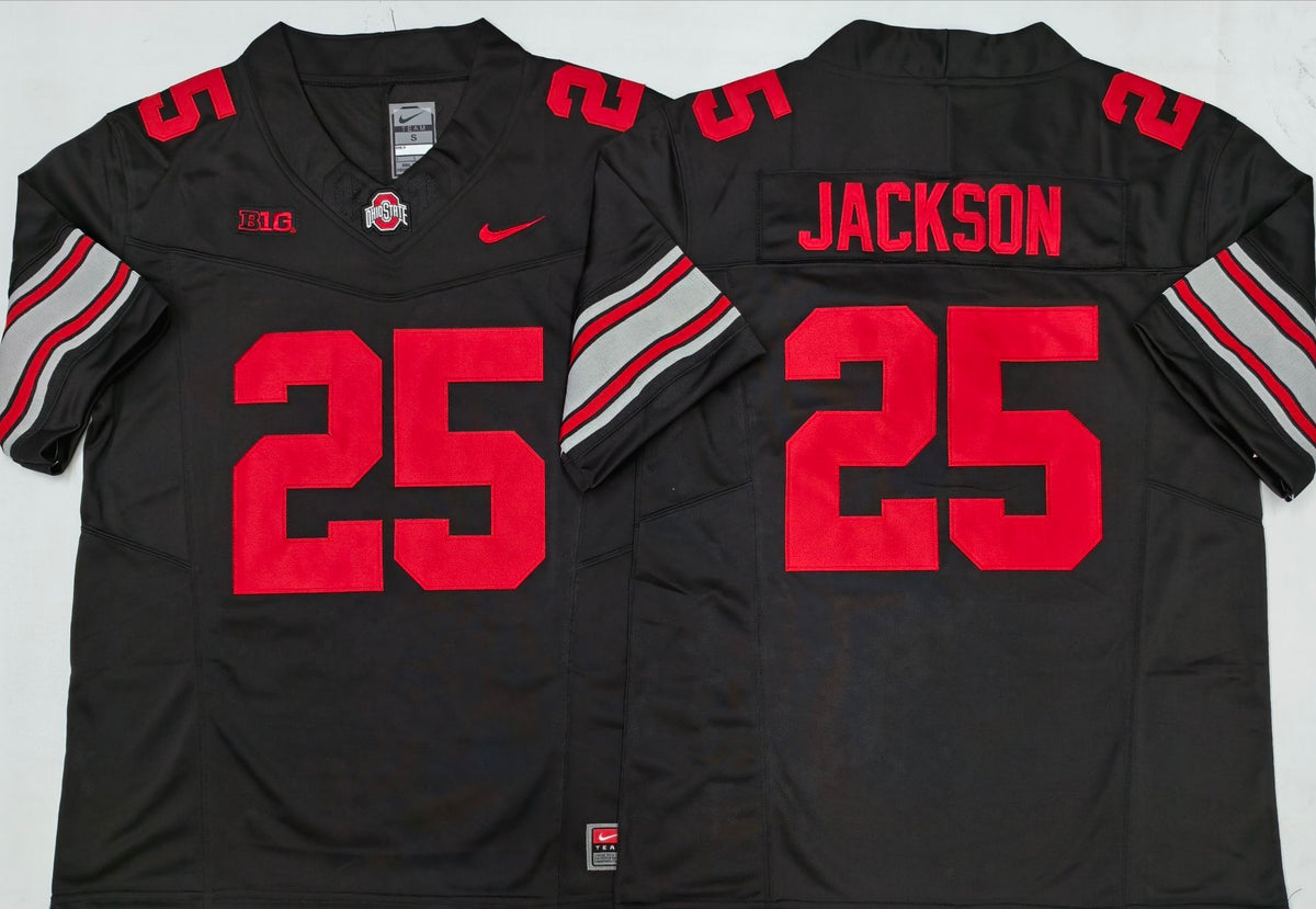 Ohio State Buckeyes Black #25 JACKSON Jersey