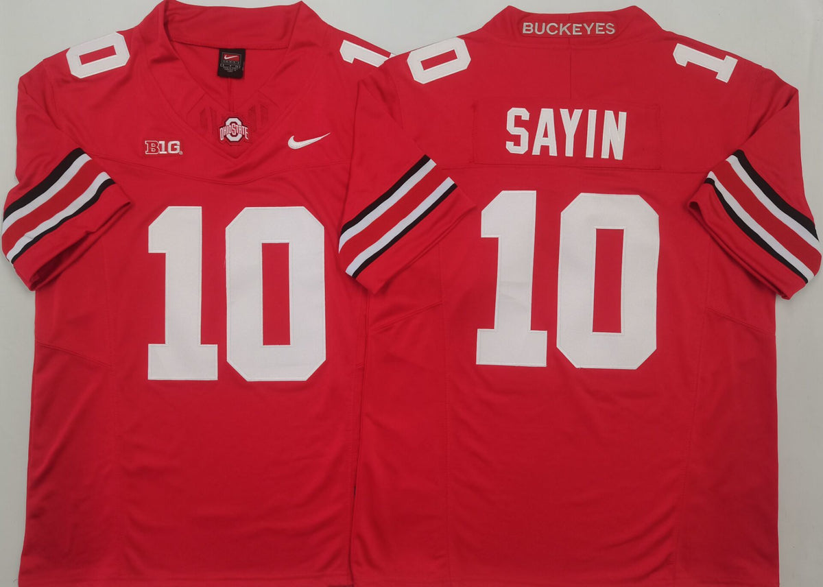 Ohio State Buckeyes Red #10 SAYIN Jersey