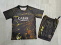 KIDS Jordan x Paris Saint-Germain (PSG) Black & Gold Training Kit (Short-Sleeve)