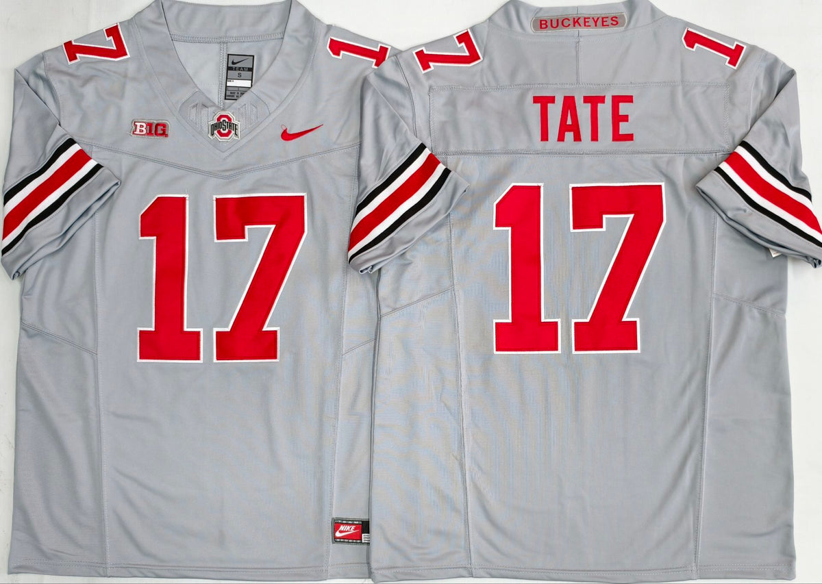 Ohio State Buckeyes GRAY #17 TATE Jersey