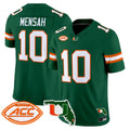 #10 Mensah Miami Hurricanes Green Stitched College Football Jersey