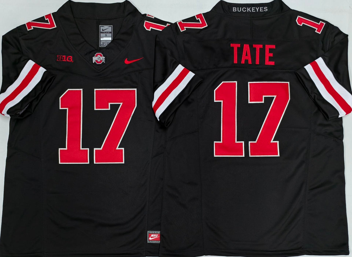 Ohio State Buckeyes Black #17 TATE Jersey