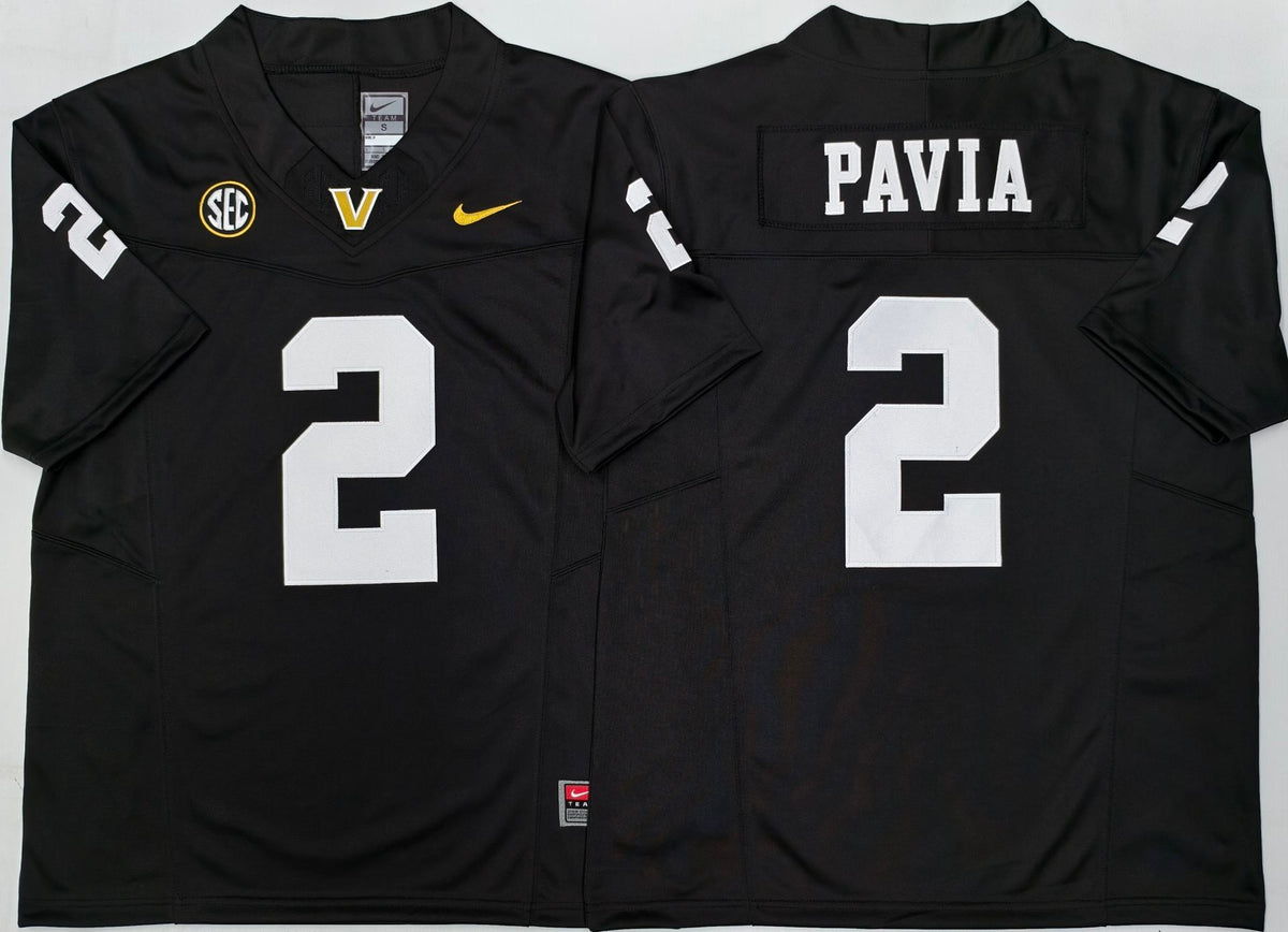 Vanderbilt Commodores Black #2 PAVIA Jersey