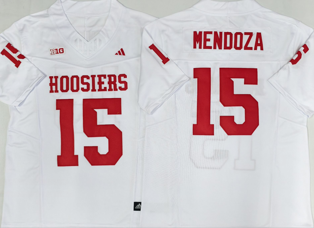 Indiana Hoosiers White #15 MENDOZA Jersey