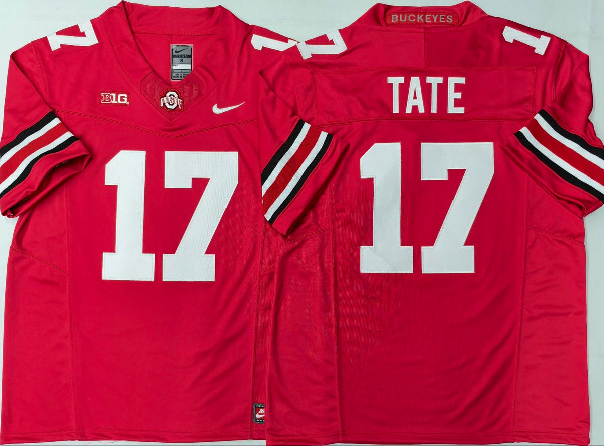 Ohio State Buckeyes Red #17 TATE Jersey