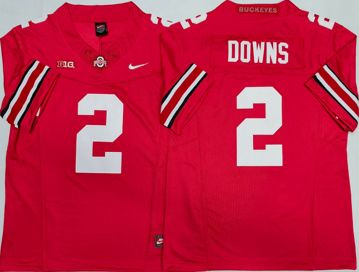 Ohio State Buckeyes Red #2 DOWNS Jersey
