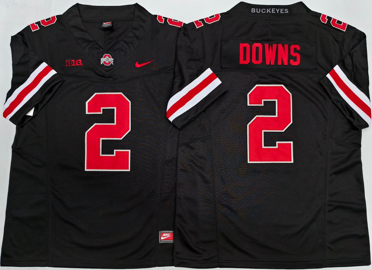 Ohio State Buckeyes Black #2 DOWNS Jersey