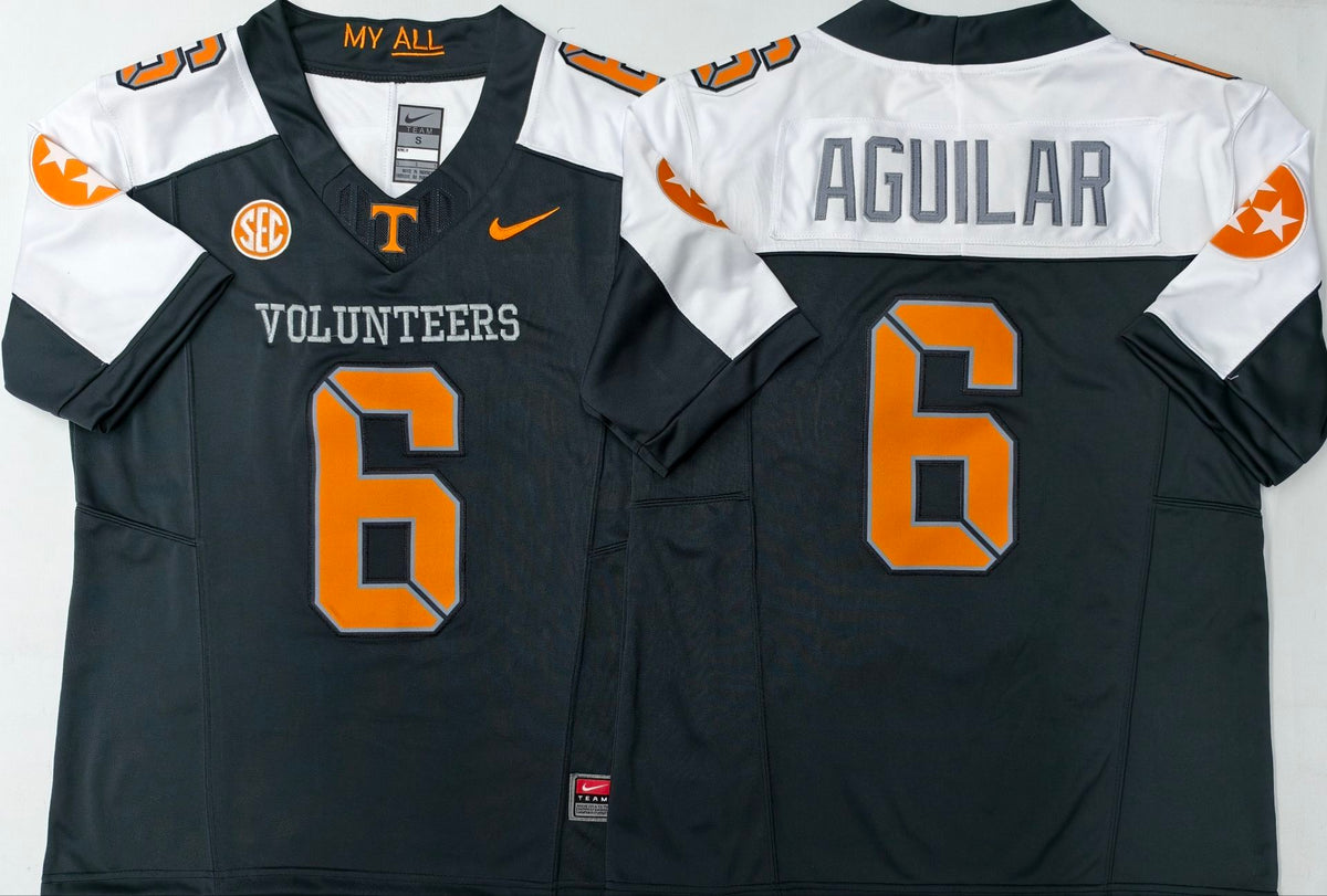 Tennessee Volunteers  GRAY White #6 AGUILAR Jersey