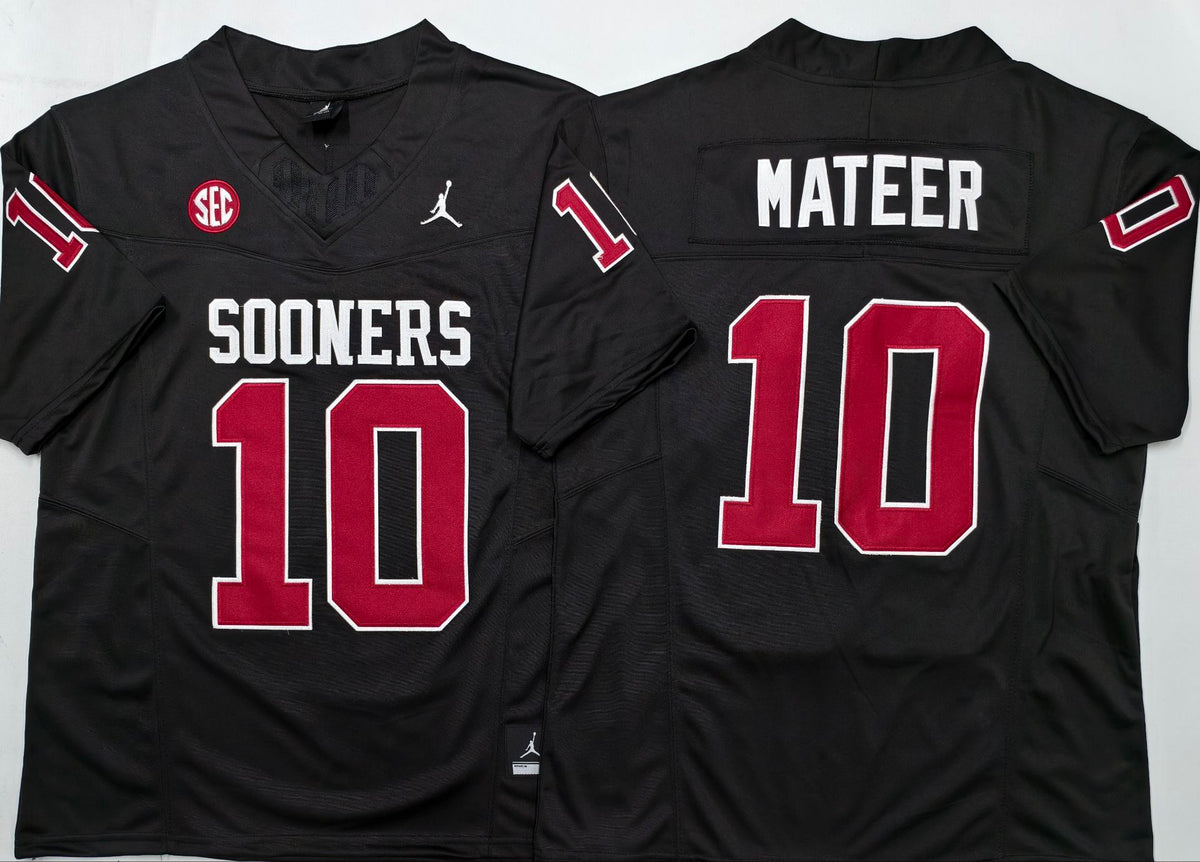 Oklahoma Sooners Black #10 MATEER Jersey