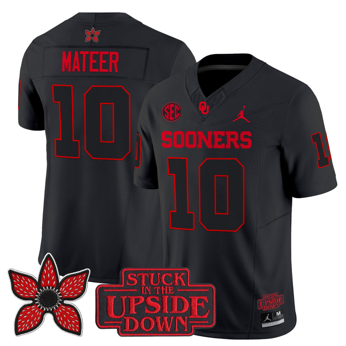 #10 Mateer Oklahoma Sooners Black Stitched College Football Jersey