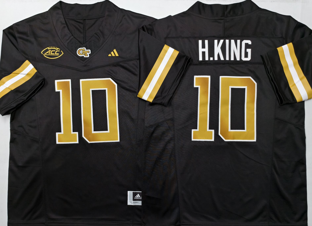 Georgia Tech Football Black #10 H.KING Jersey