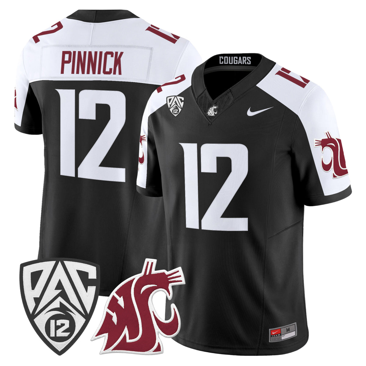 #12 Caden Pinnick Washington State Cougars 2026 Vapor Stitched Black Alter Jersey