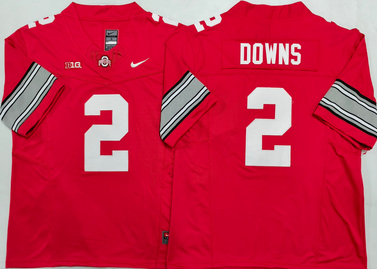 Ohio State Buckeyes Red #2 DOWNS Jersey