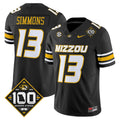 #13 Simmons Missouri Tigers Black Stitched College Football Jersey