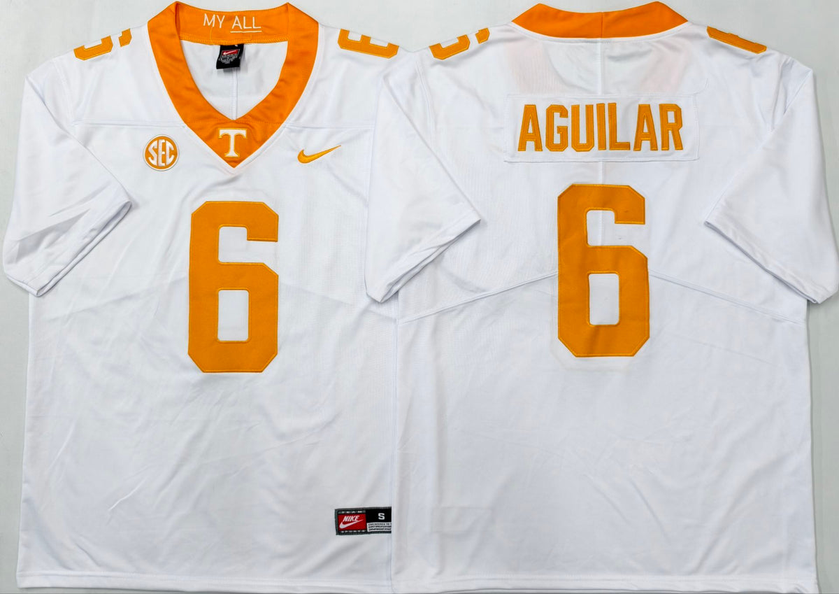 Tennessee Volunteers White #6 AGUILAR Jersey