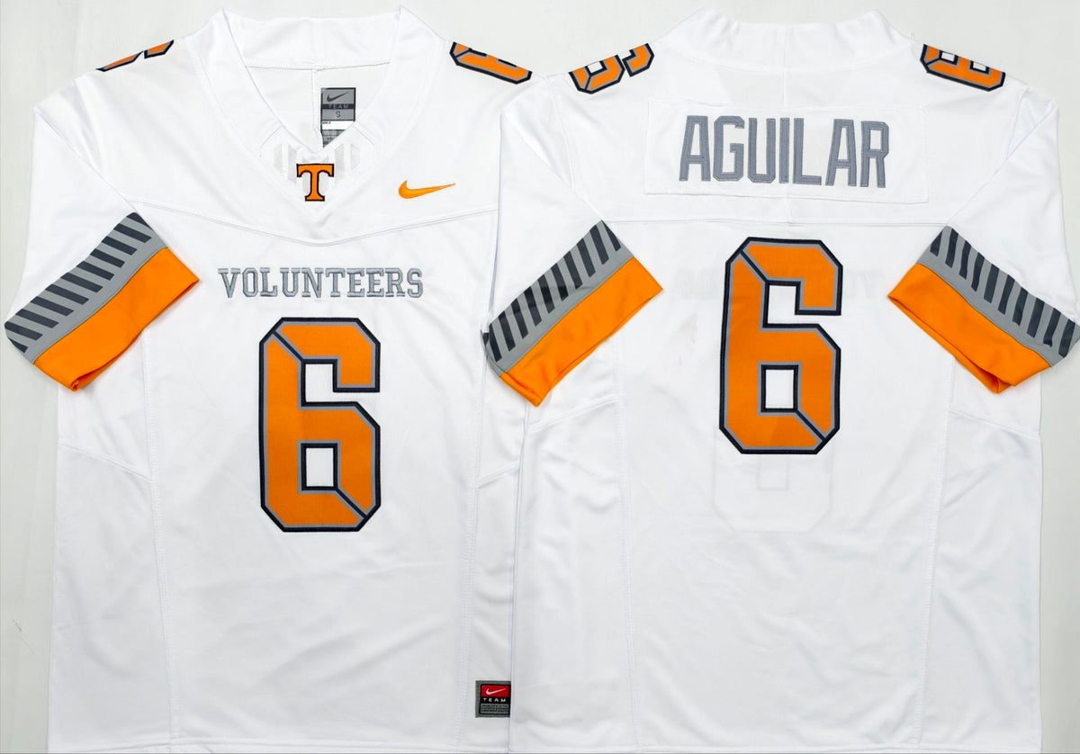 Tennessee Volunteers White #6 AGUILAR Jersey