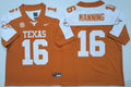 Texas Longhorns Yellow White #16 MANNING Jersey