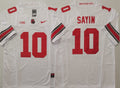 Ohio State Buckeyes White #10 SAYIN Jersey