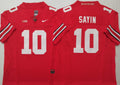 Ohio State Buckeyes Red #10 SAYIN Jersey