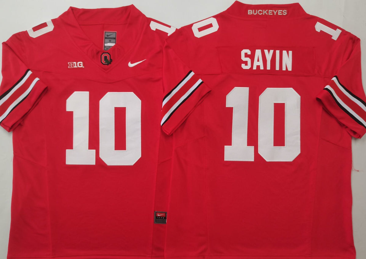 Ohio State Buckeyes Red #10 SAYIN Jersey