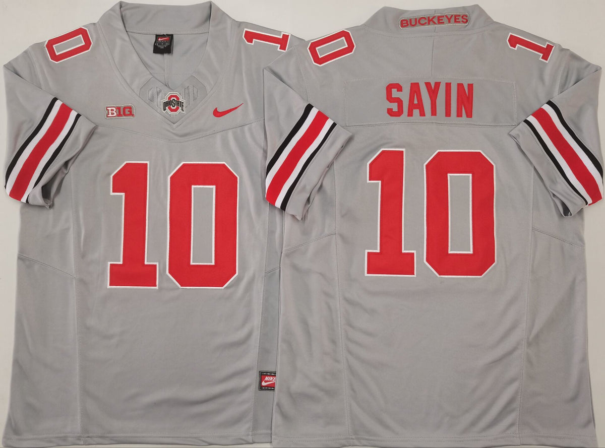 Ohio State Buckeyes GRAY #10 SAYIN Jersey