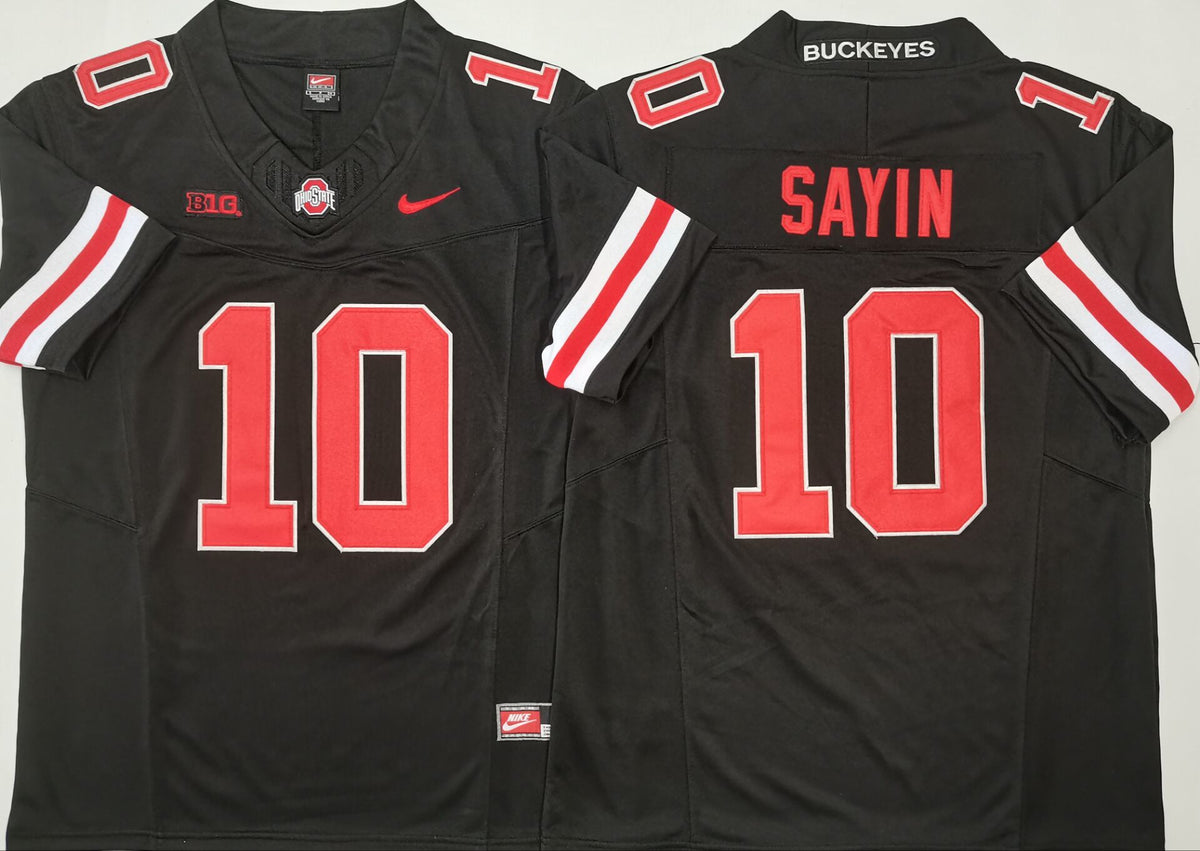 Ohio State Buckeyes Black #10 SAYIN Jersey