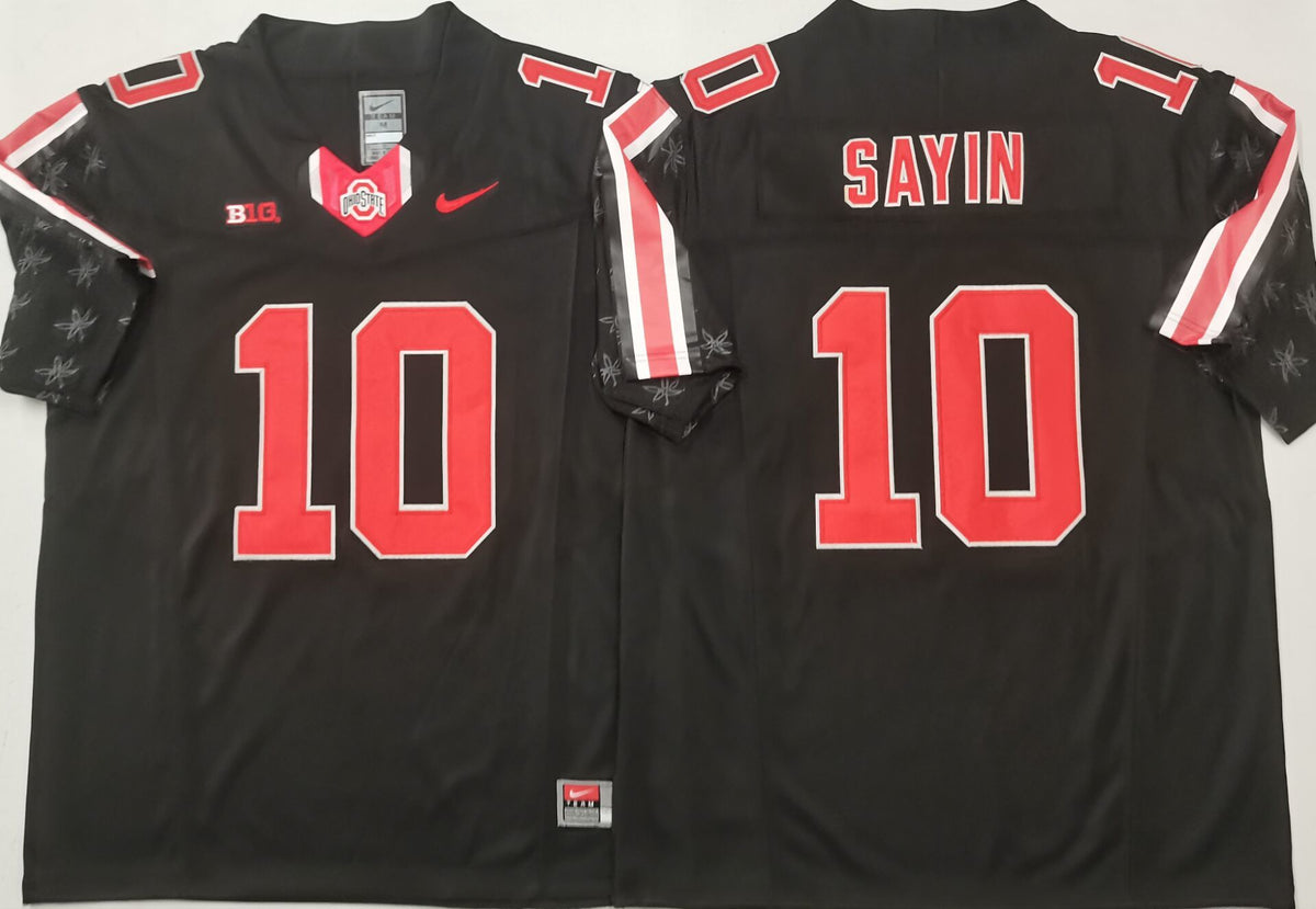 Ohio State Buckeyes Black #10 SAYIN Jersey