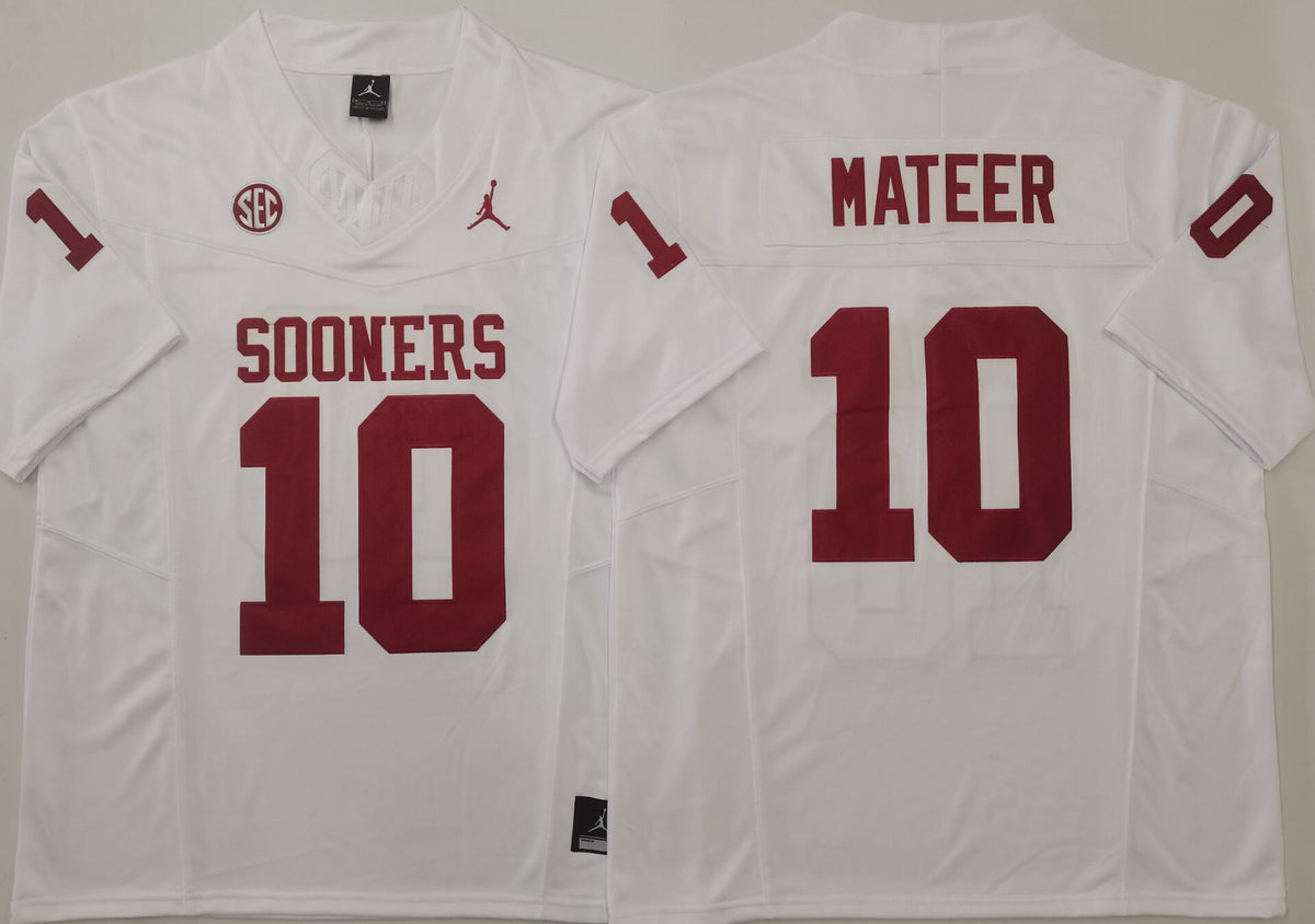 Oklahoma Sooners White #10 MATEER Jersey