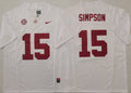 Alabama Crimson Tide White #15 SIMPSON Jersey
