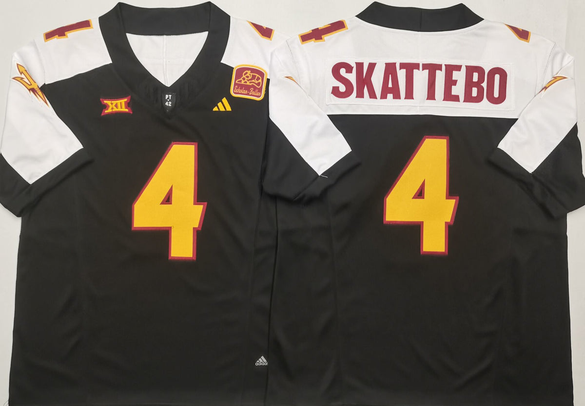Arizona Sun Devils Black White #4 SKATTEBO Jersey