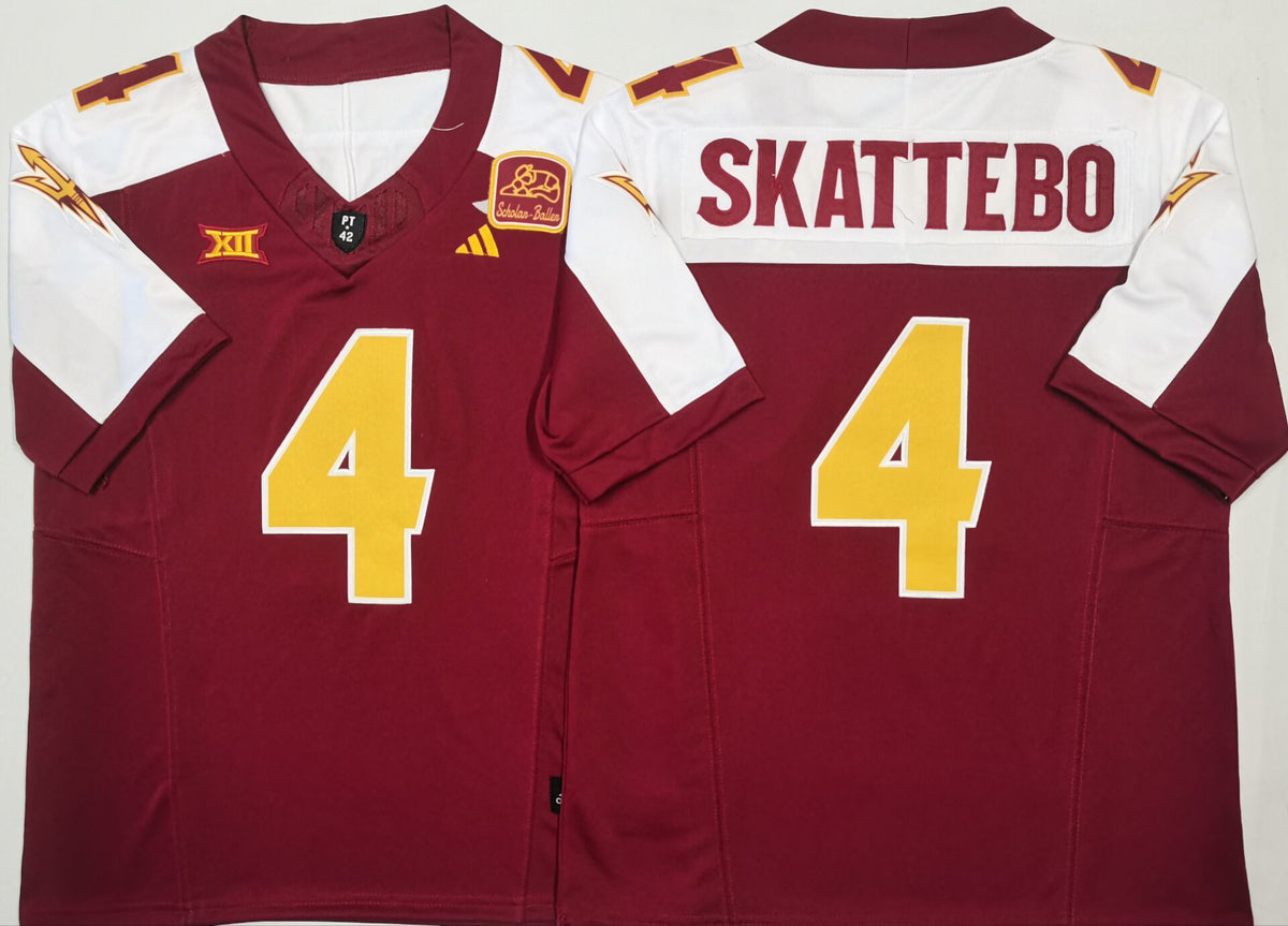Arizona Sun Devils Red White #4 SKATTEBO Jersey
