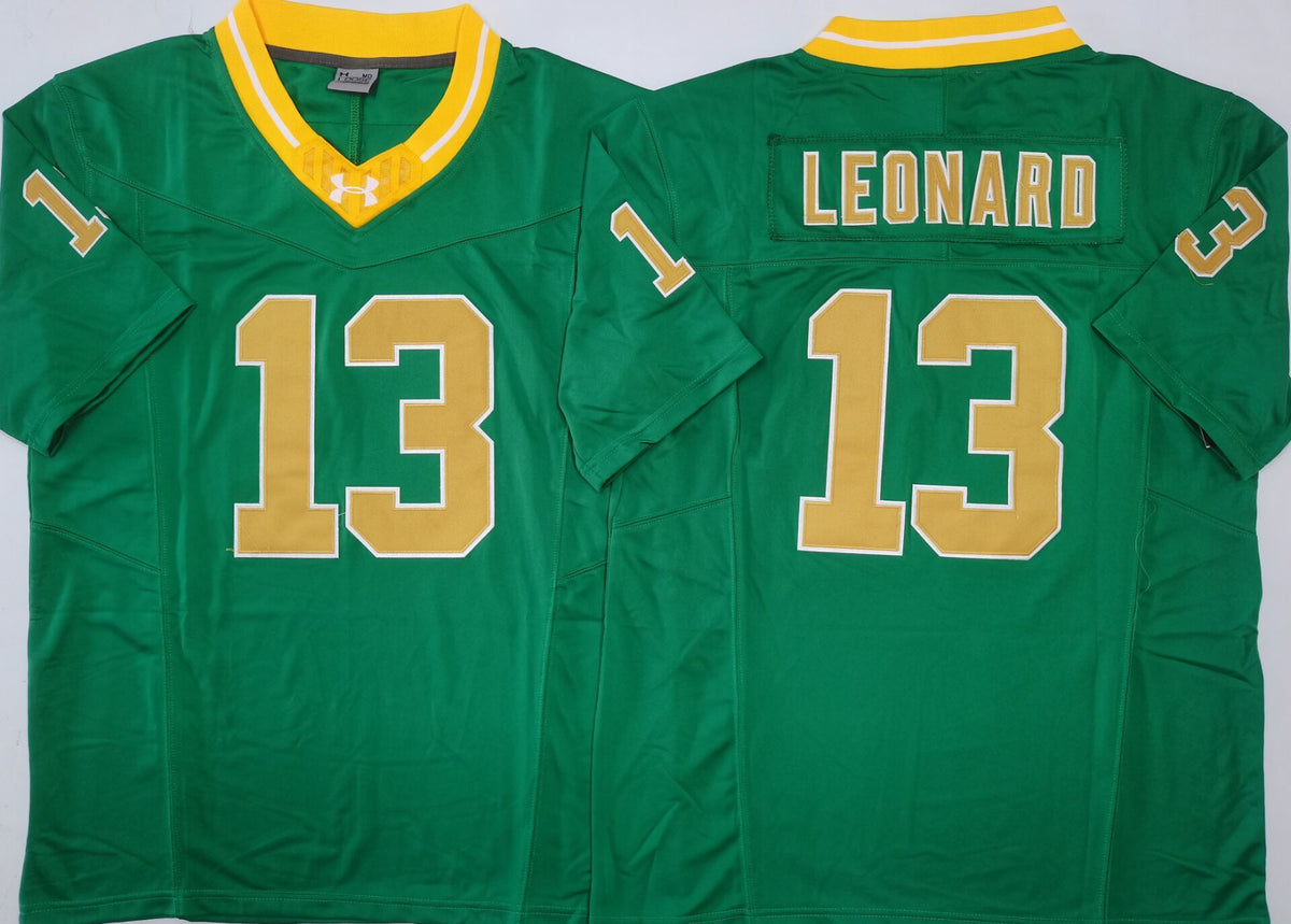 Norte Dame Fighting Irish Green #13 LEONARD Jersey