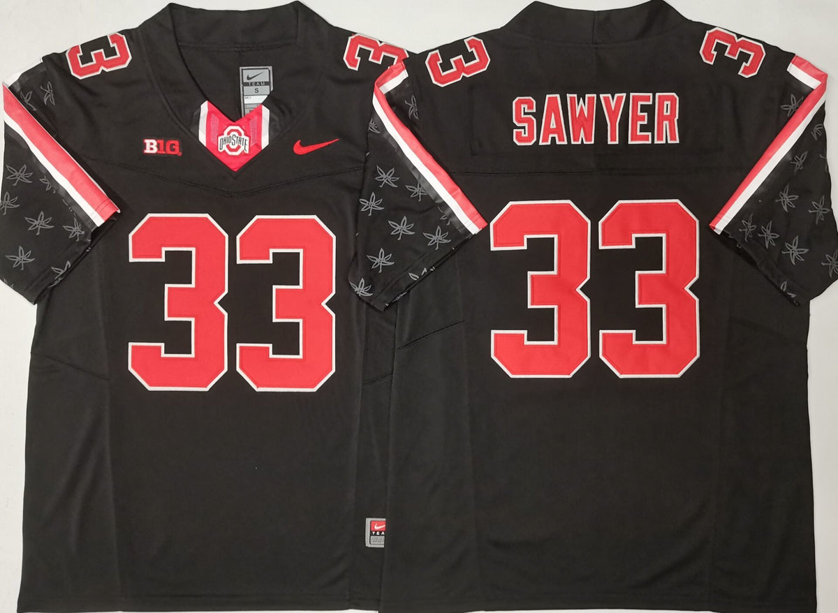 Ohio State Buckeyes Black #33 SAWYER Jersey