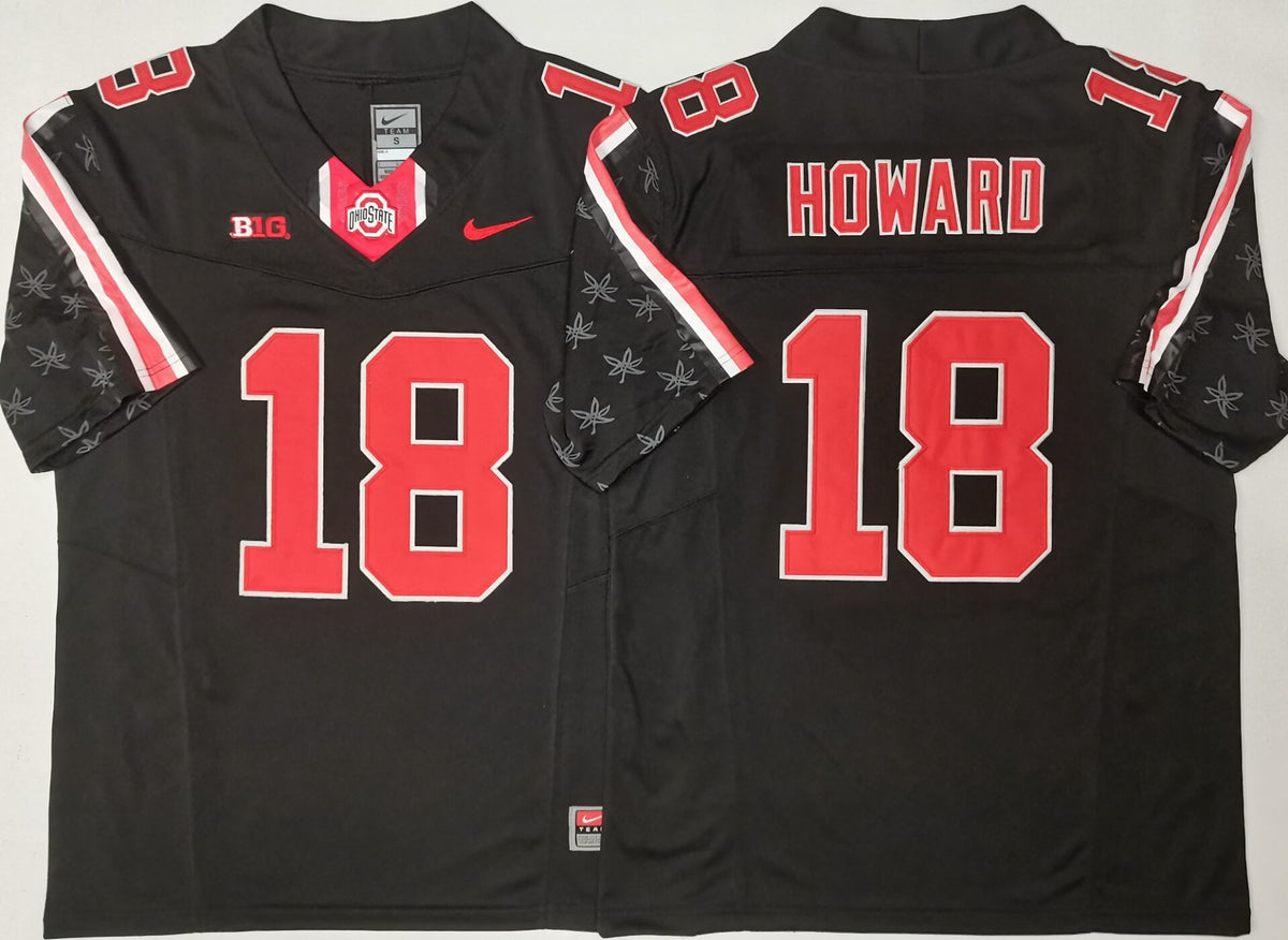 Ohio State Buckeyes Black #18  HOWARD Jersey