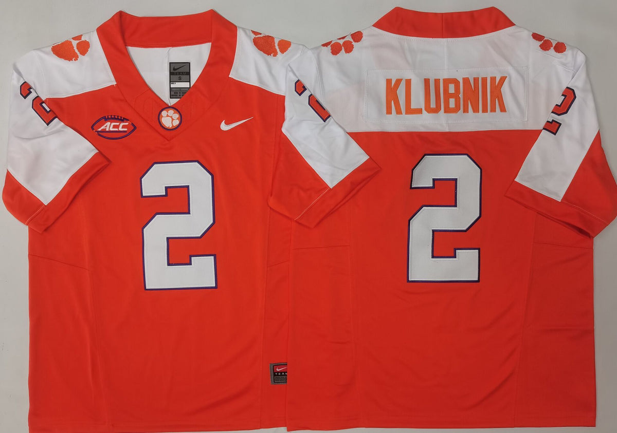 Clemson Tigers Orange White #2 KLUBNIK Jersey