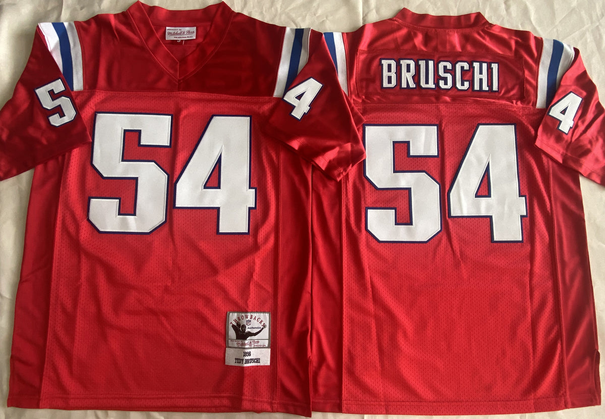 New England patriots Red #54 BRUSCHI Jersey