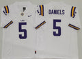 LSU Tigers White #5 DANIELS Jersey