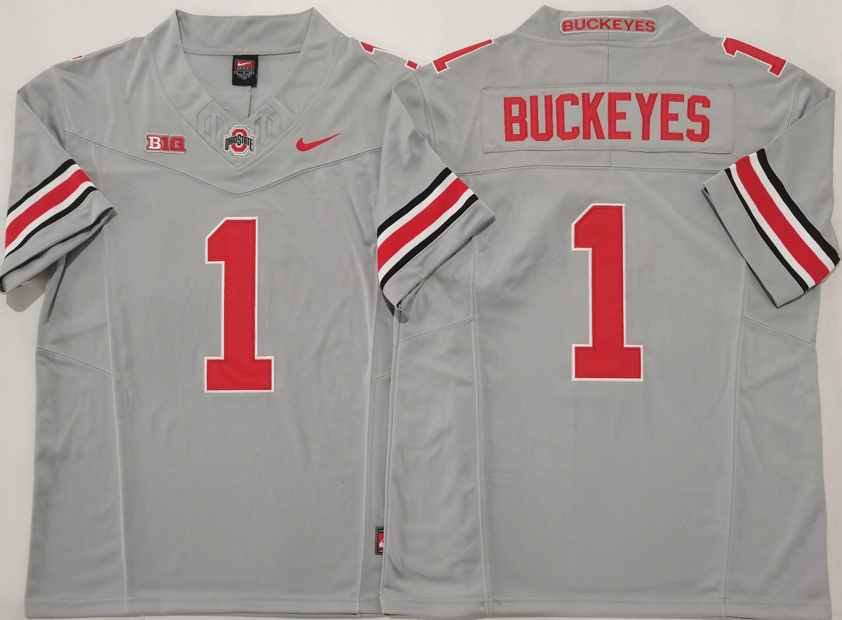 Ohio State Buckeyes GRAY #1 BUCKEYES Jersey