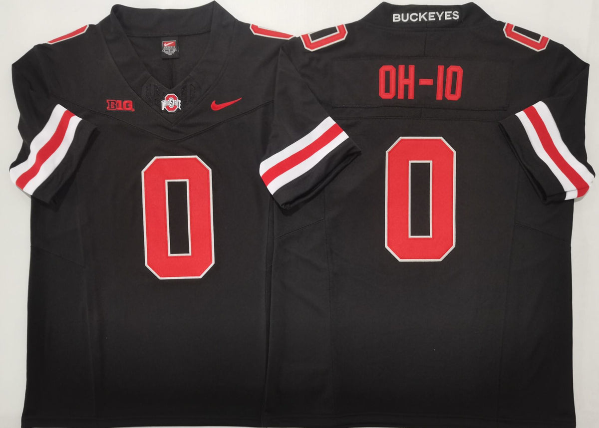 Ohio State Buckeyes Black #0 OH-IO Jersey