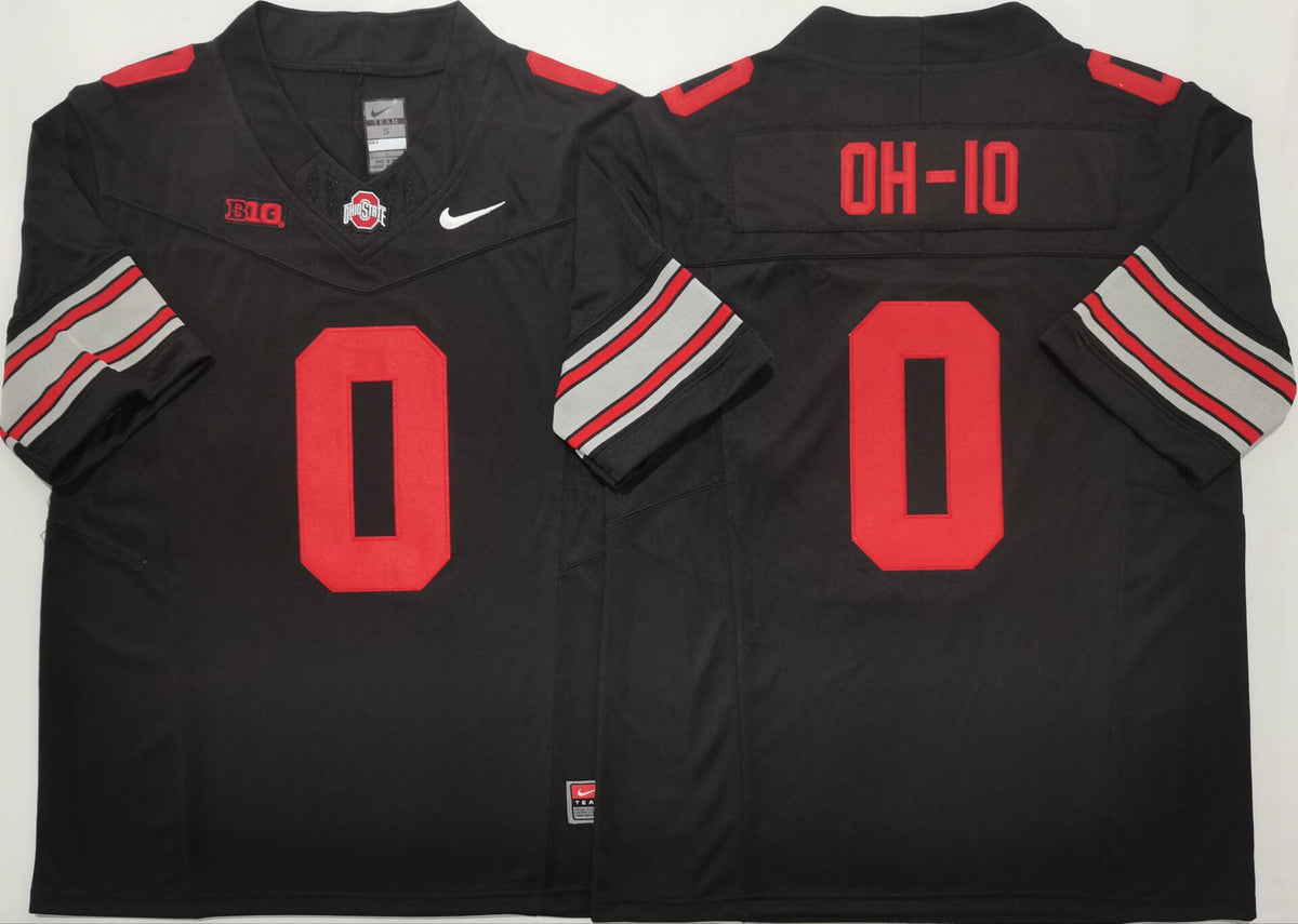 Ohio State Buckeyes Black #0 OH-IO Jersey