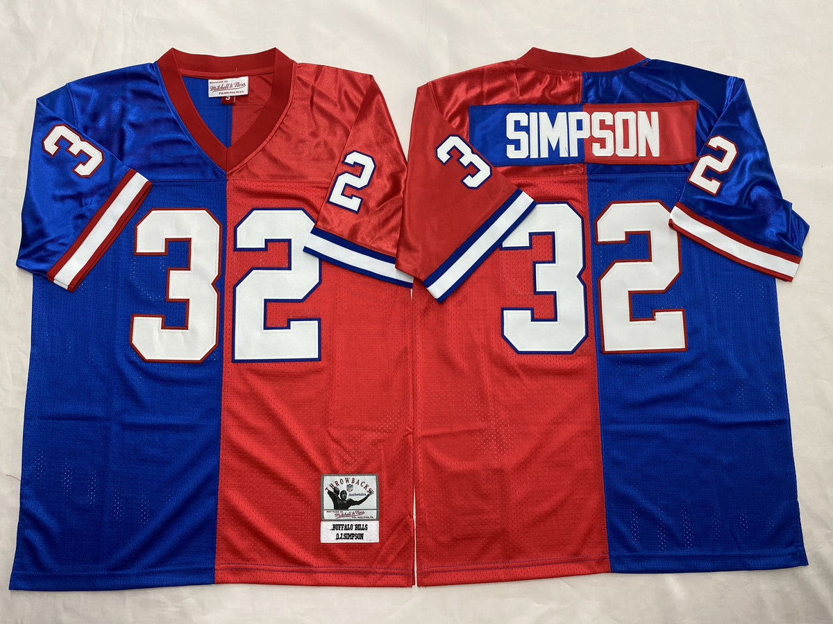 Buffalo Bills Blue Red #32 SIMPSON Jersey