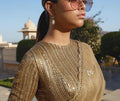 Gold Sequin Blouse Custom Made for Saree Lehenga Indian Designer Crop Top Women Made to Measure Plus Size