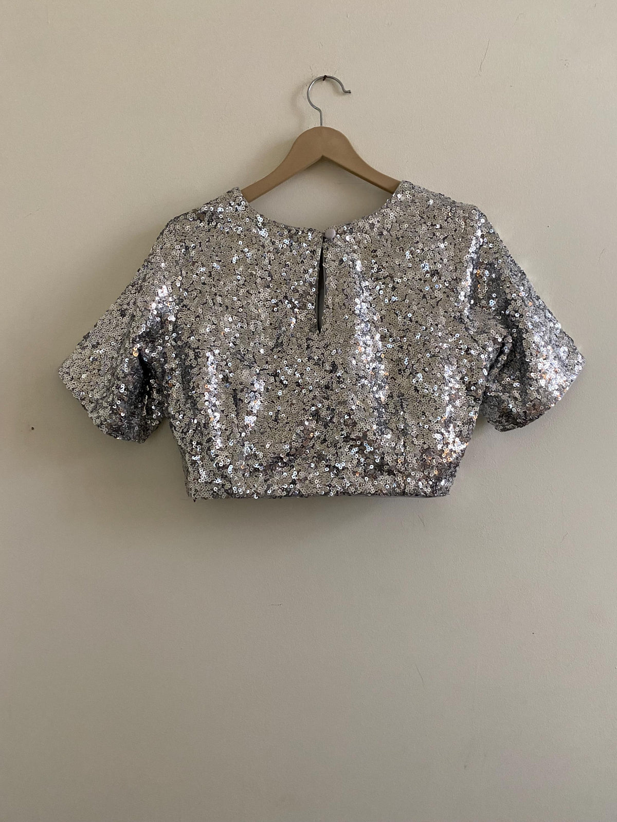 Gold Sequin Blouse Custom Made for Saree Lehenga Indian Designer Crop Top Women Made to Measure Plus Size