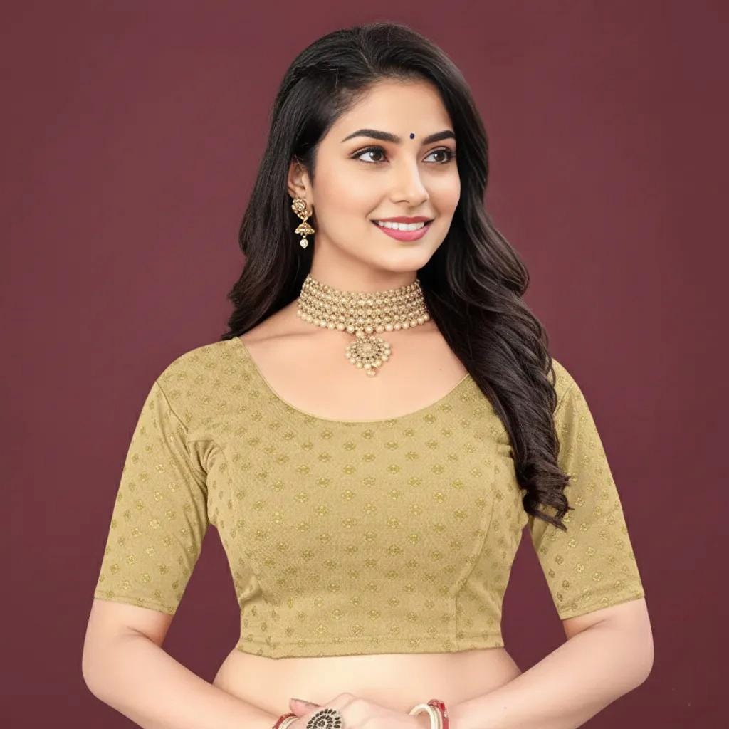 Lycra Blend Women Blouse, Strachable Women Blouse, Round Neck Blouse, Wedding Blouse, Daily Wear Blouse, Sleeve Blouse, Cotton Blouse,